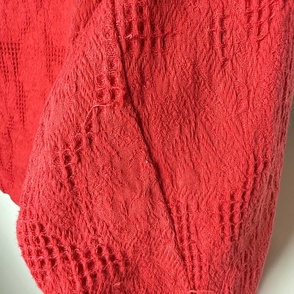 Bets by Canvasbacks Red Textured Open Front Jacket Statement Design Bohemian - Picture 6 of 11